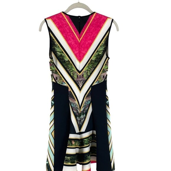 NWOT Clover Canyon Cuban Step Sleeveless Fit Flare Flounce Neoprene Dress Small - Picture 9 of 13